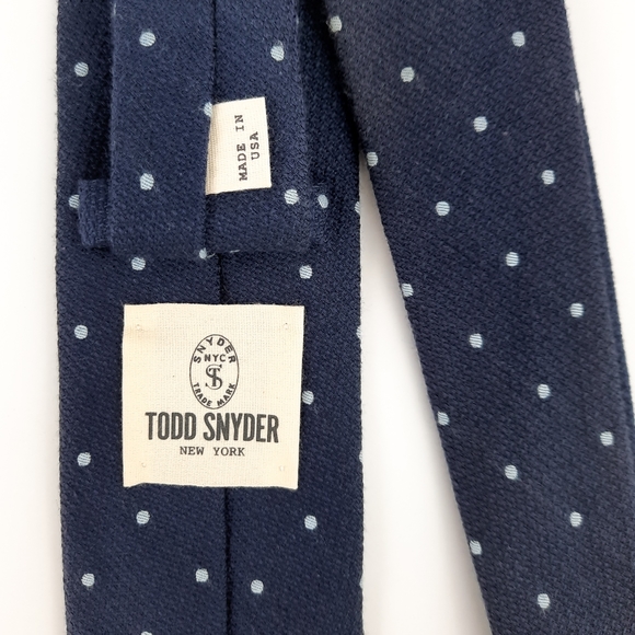 Todd Snyder Other - Todd Snyder Cotton Silk Cashmere Polka Dot Tie